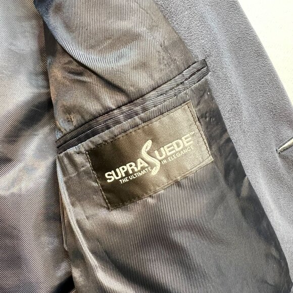 Jeffrey Banks Men's Supra Suede Sport Coat Suit Jacket Long Sleeve Size 42 Blue - Picture 3 of 13